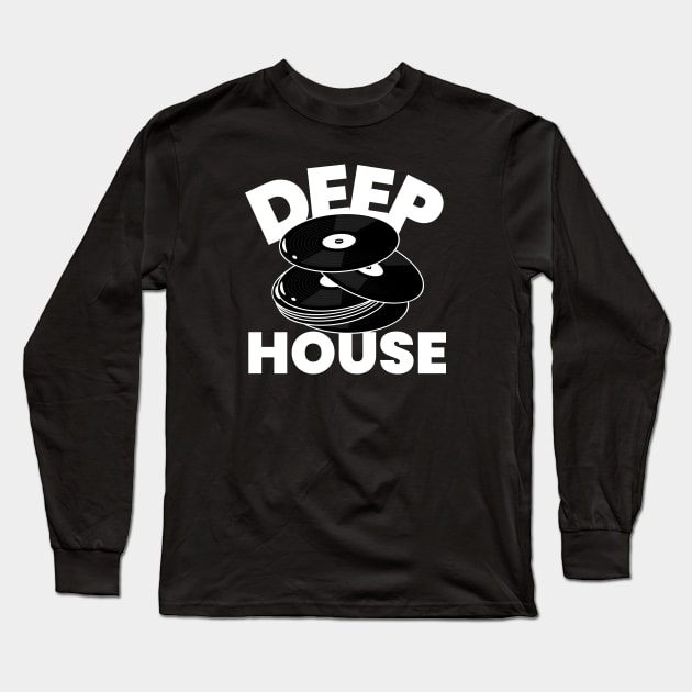 DEEP HOUSE Long Sleeve T-Shirt by DISCOTHREADZ 